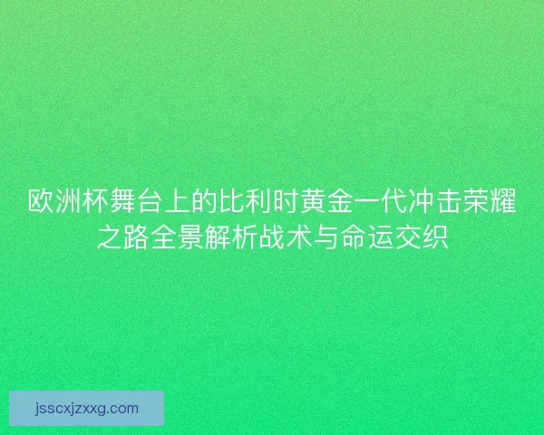 欧洲杯舞台上的比利时黄金一代冲击荣耀之路全景解析战术与命运交织